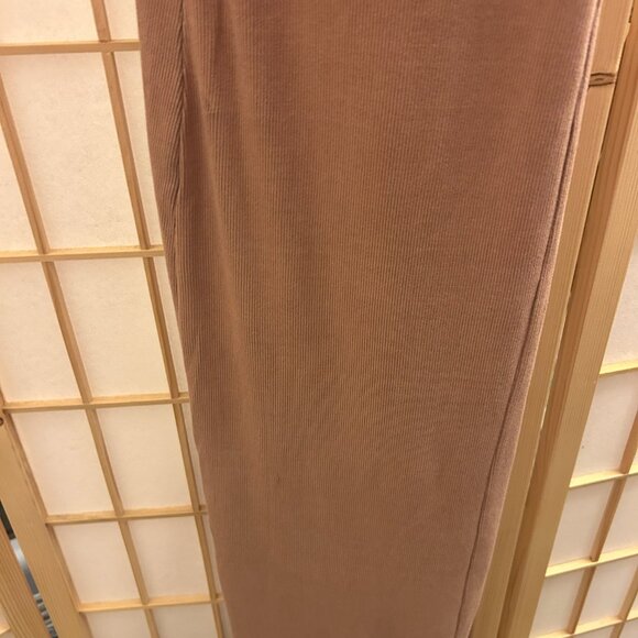 Old Navy Fitted Sleeveless Halter Rib Knit Midi Dress Warm Hickory Brown Lg Tall - Picture 11 of 12